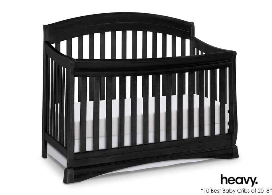Delta Children Black (001) Solutions Curved 4 in 1 Crib, With Seal a5a 13-Solutions Curved 4-in-1 Crib