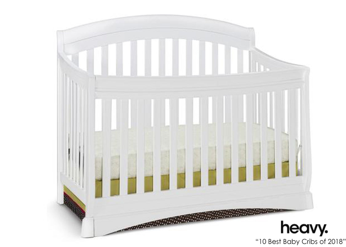 Delta Children White (100) Solutions Curved 4 in 1 Crib, With Seal, b6b