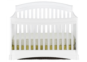 Delta Children White (100) Solutions Curved 4 in 1 Crib, Crib Conversion Front View b1b 1