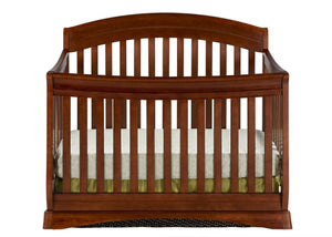 Delta Children Dark Cherry (604) Solutions Curved 4 in 1 Crib, Crib Conversion Front View c1c 2
