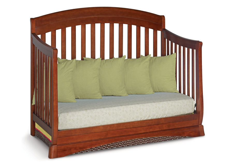 Delta Children Dark Cherry (604) Solutions Curved 4 in 1 Crib, Day Bed Conversion c4c 10-Solutions Curved 4-in-1 Crib
