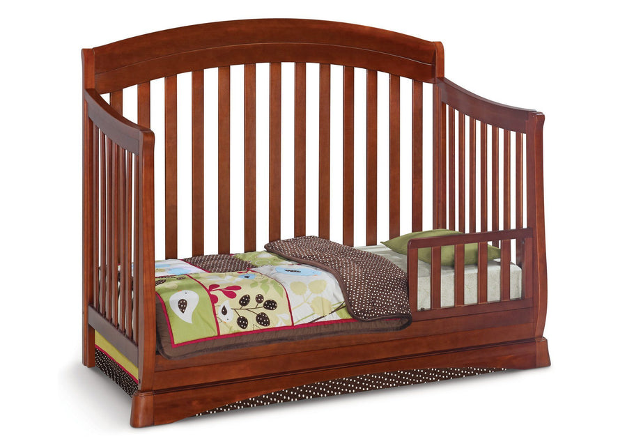 Delta Children Dark Cherry (604) Solutions Curved 4 in 1 Crib, Toddler Bed Conversion c3c 9-Solutions Curved 4-in-1 Crib