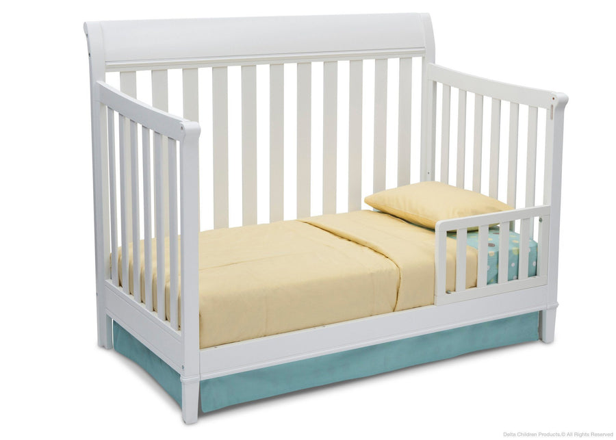 Delta Children White (100) Haven 4-in-1 Crib, Toddler Bed Conversion a3a 5-Haven 4-in-1 Crib