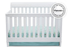 Delta Children White 100 Haven 4-in-1 Crib, Front View a1a with badge 2-Haven 4-in-1 Crib