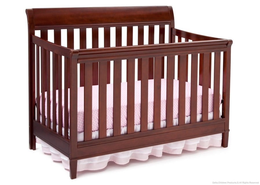 Delta Children Black Cherry Espresso (607) Haven 4-in-1 Crib, Crib Conversion c3c 18-Haven 4-in-1 Crib