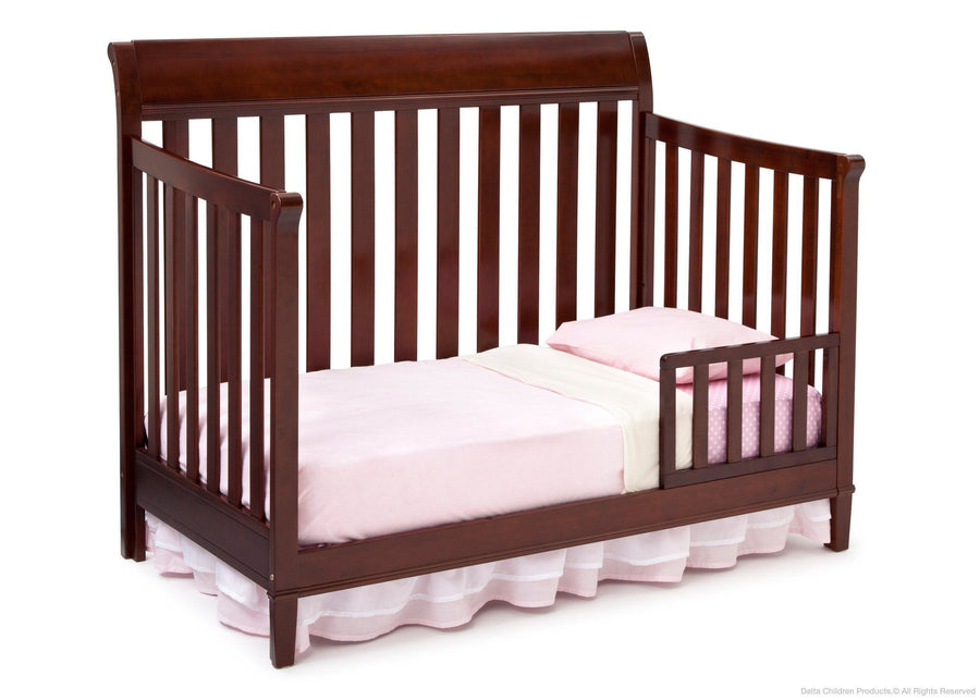 Delta Children Black Cherry Espresso (607) Haven 4-in-1 Crib, Toddler Bed Conversion c4c 19-Haven 4-in-1 Crib