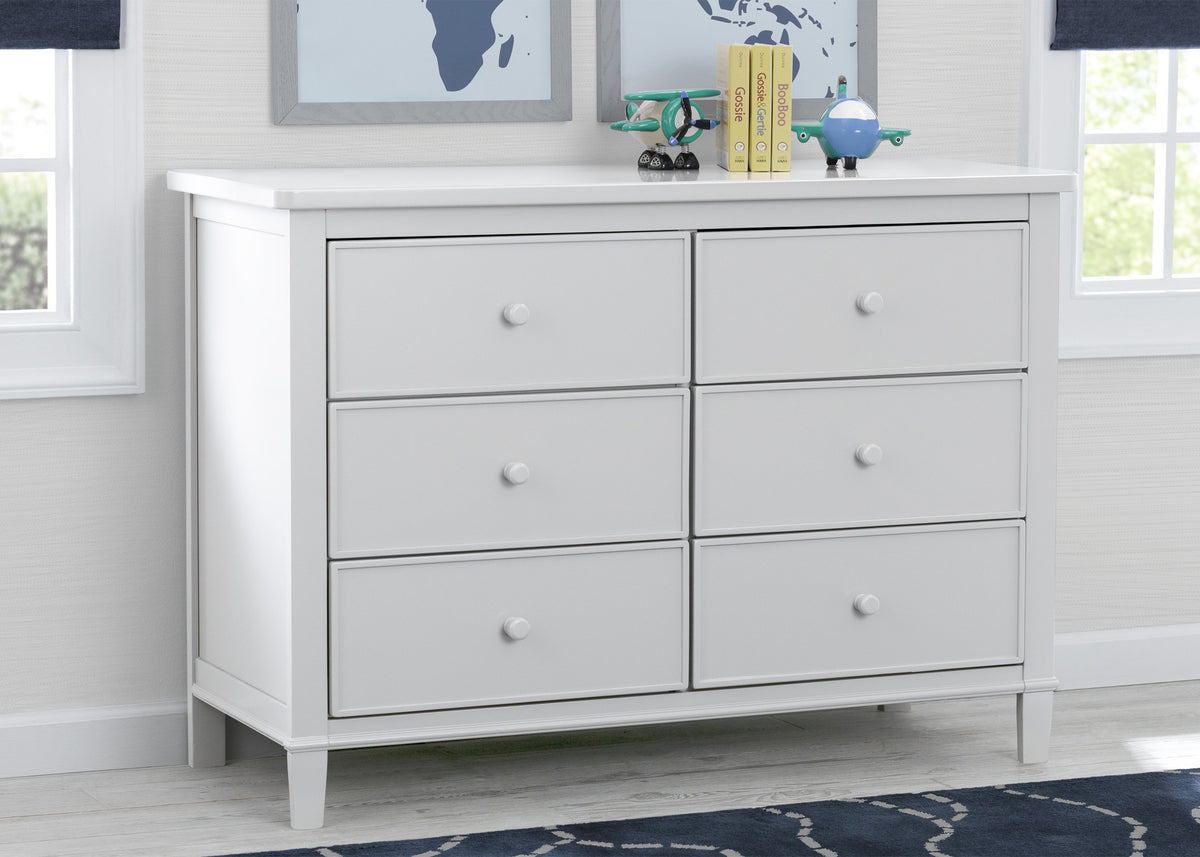 Delta Children White (100) Haven 6 Drawer Dresser, Hangtag View