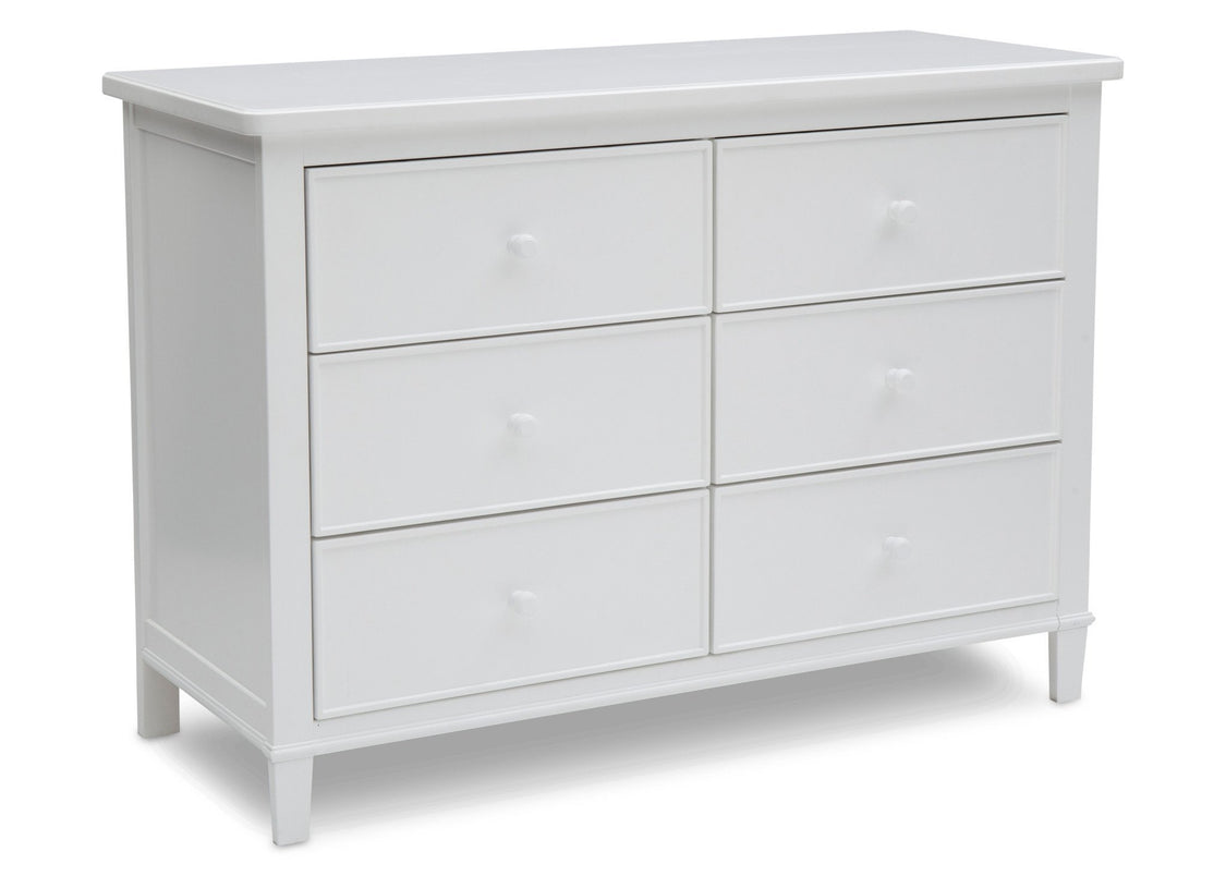 Delta Children White (100) Haven 6 Drawer Dresser, Right Silo View