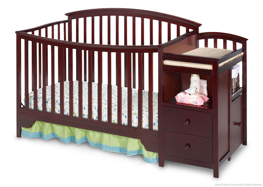 Delta Children Espresso Cherry (205) Sonoma Crib 'N' Changer, Crib Conversion Front View a2a 1-Sonoma Crib N Changer