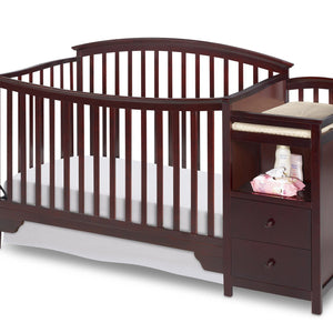 Delta Children Espresso Cherry (205) Sonoma Crib 'N' Changer, Crib Conversion Front View  6-Sonoma Crib N Changer