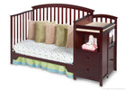 Delta Children Espresso Cherry (205) Sonoma Crib 'N' Changer, Day Bed Conversion a4a 4-Sonoma Crib N Changer