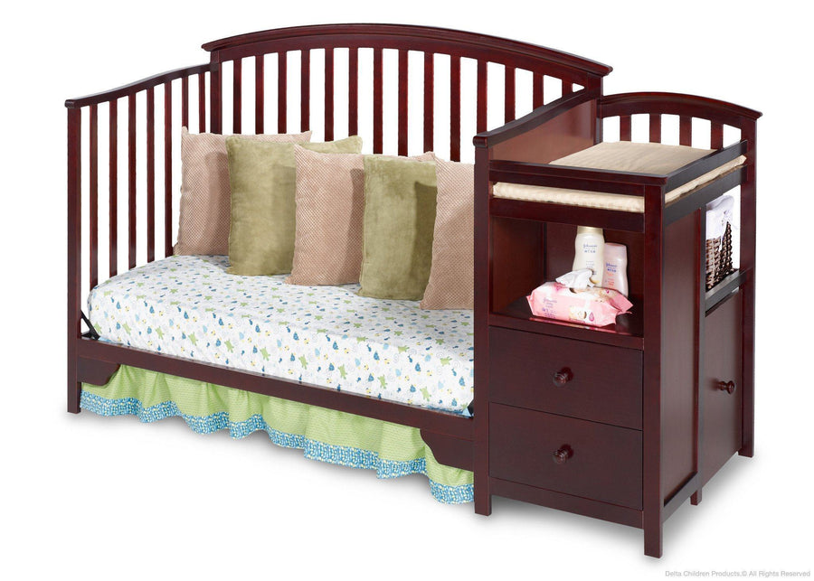 Delta Children Espresso Cherry (205) Sonoma Crib 'N' Changer, Day Bed Conversion a4a 4-Sonoma Crib N Changer
