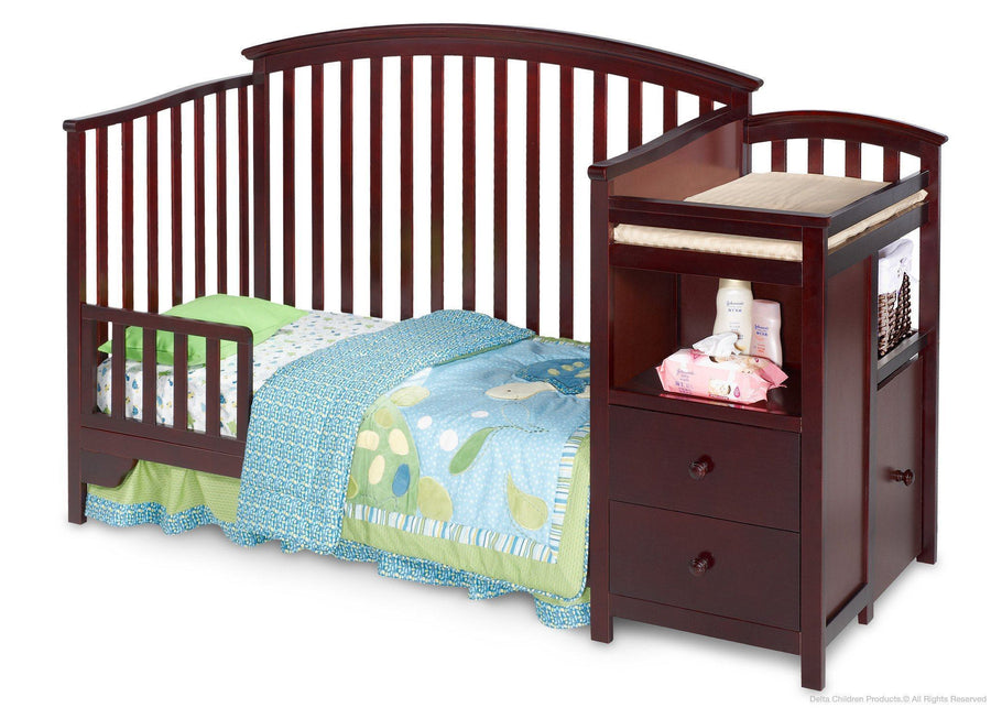 Delta Children Espresso Cherry (205) Sonoma Crib 'N' Changer, Toddler Bed Conversion a3a 3-Sonoma Crib N Changer