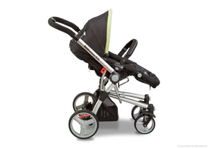 Simmons Kids Black with Green Trim (013) Comfort Tech Tour Buggy Stroller, Full Right View with Canopy Option a2a 8