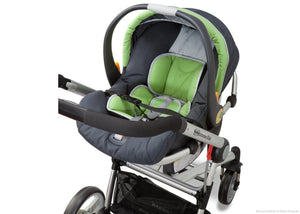 Simmons Kids Black with Green Trim (013) Comfort Tech Tour Buggy Stroller, Full Left View with Seat Detail a3a 4