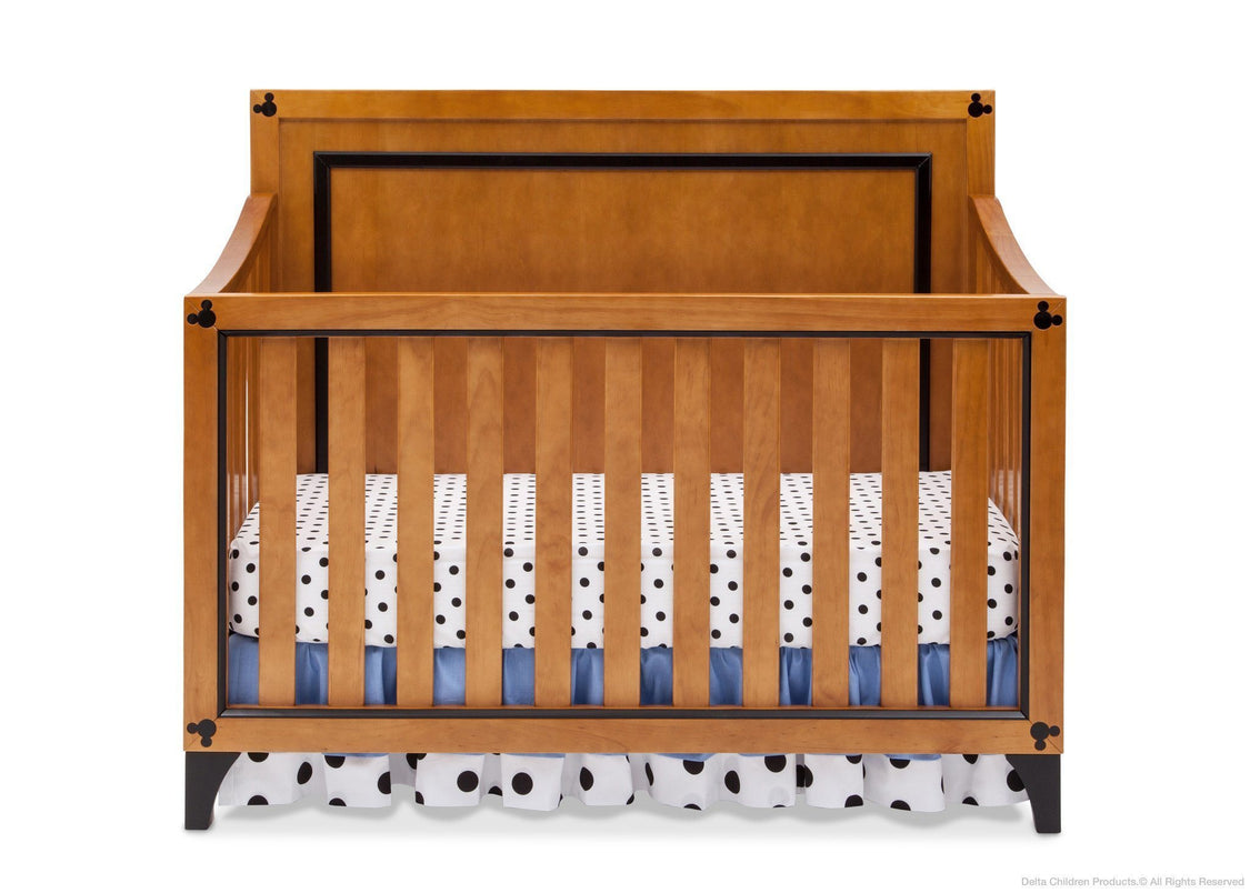 Delta Children Honey / Black (925) Disney Mickey Icon 4-in-1 Crib, Crib Conversion a2a