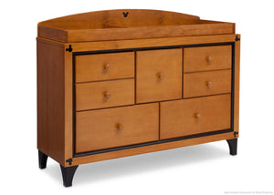 Delta Children Warm Honey / Black (925) Disney Mickey Icon 5 Drawer Dresser with Disney Mickey Icon Changing Top a3a 5