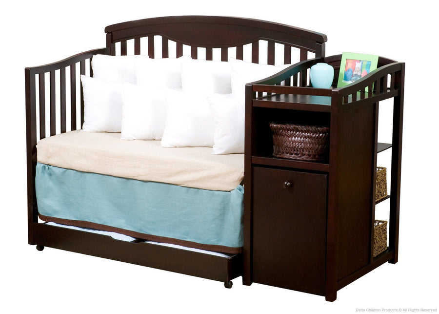 Delta Children Espresso Cherry (205) Cambridge Crib 'N' Changer, Day Bed Conversion a4a 3-Cambridge Crib N Changer