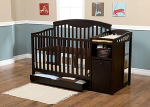 Delta Children Espresso Cherry (205) Cambridge Crib 'N' Changer in Setting a1a 0