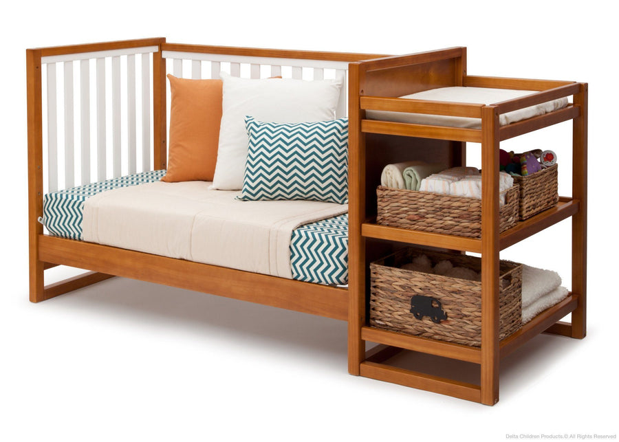 Delta Children Warm Honey / White (2053) Gramercy Crib 'N' Changer, Day Bed Conversion a7a 5-Gramercy Crib N Changer