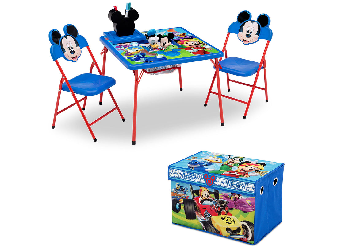 Disney Mickey Mouse (1053) 4-Piece Kids Furniture Set (99528MM), Table and Toy Box, a2a