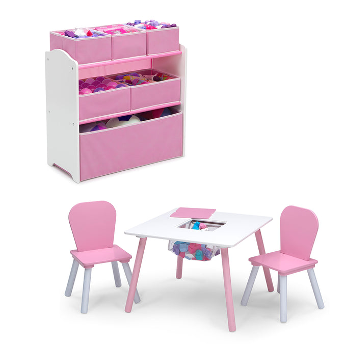 Light Pink and White (1176) 6-4-Piece Toddler Playroom Set