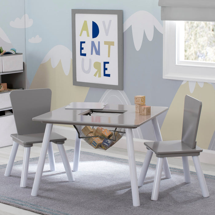 Light Grey and White (4003) 3-4-Piece Toddler Playroom Set