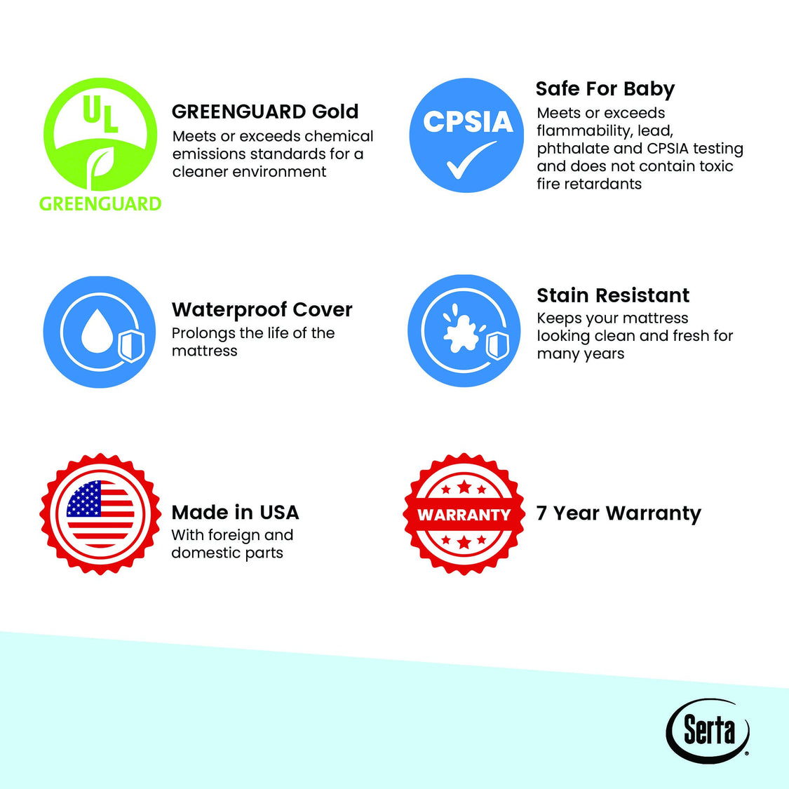 Serta Perfect Embrace Crib and Toddler Mattress, Labels View 2