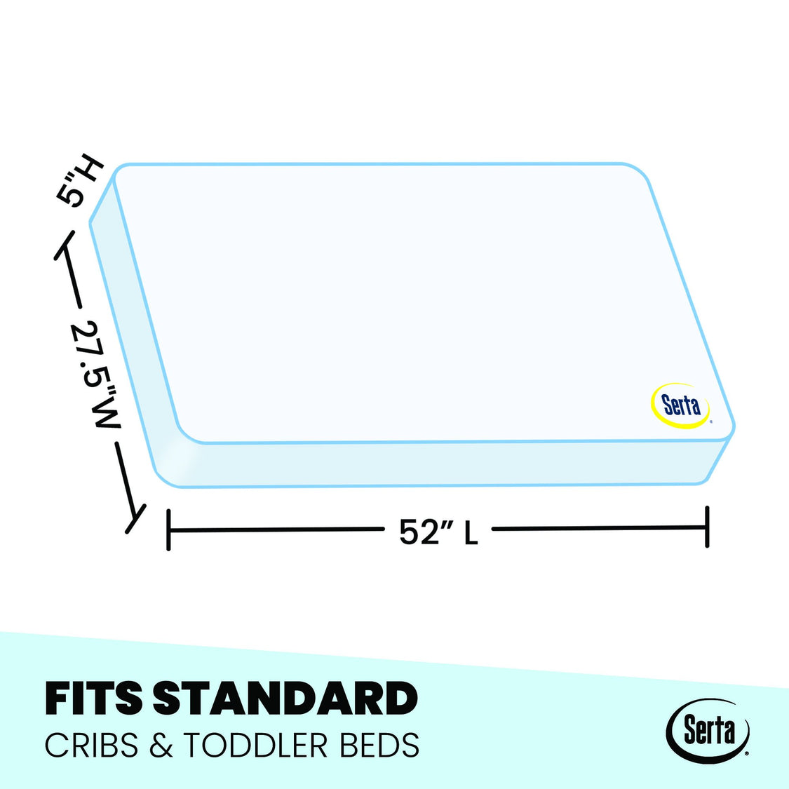 Serta Perfect Embrace Crib and Toddler Mattress, Dimensions View