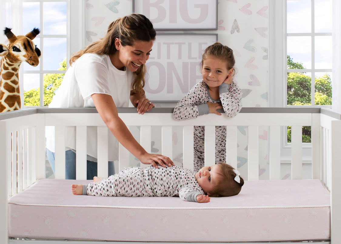 SertapedicÂ® Petals Crib and Toddler Mattress (A41102-3190-NO), with models, a1a  No Color (NO)