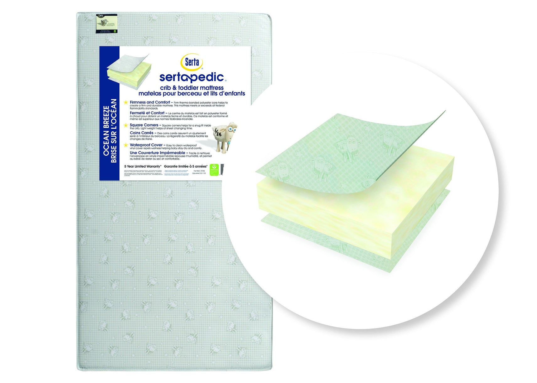 Serta Sertapedic® Ocean Breeze Crib and Toddler Mattress Cutout View a1a No Color (NO)