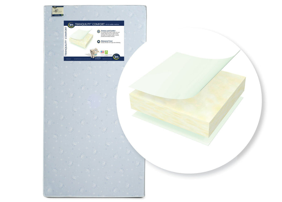 Serta Tranquility Comfort Crib & Toddler Mattress Front View a1a No Color (NO) 1-Serta Tranquility™ Comfort Crib & Toddler Mattress