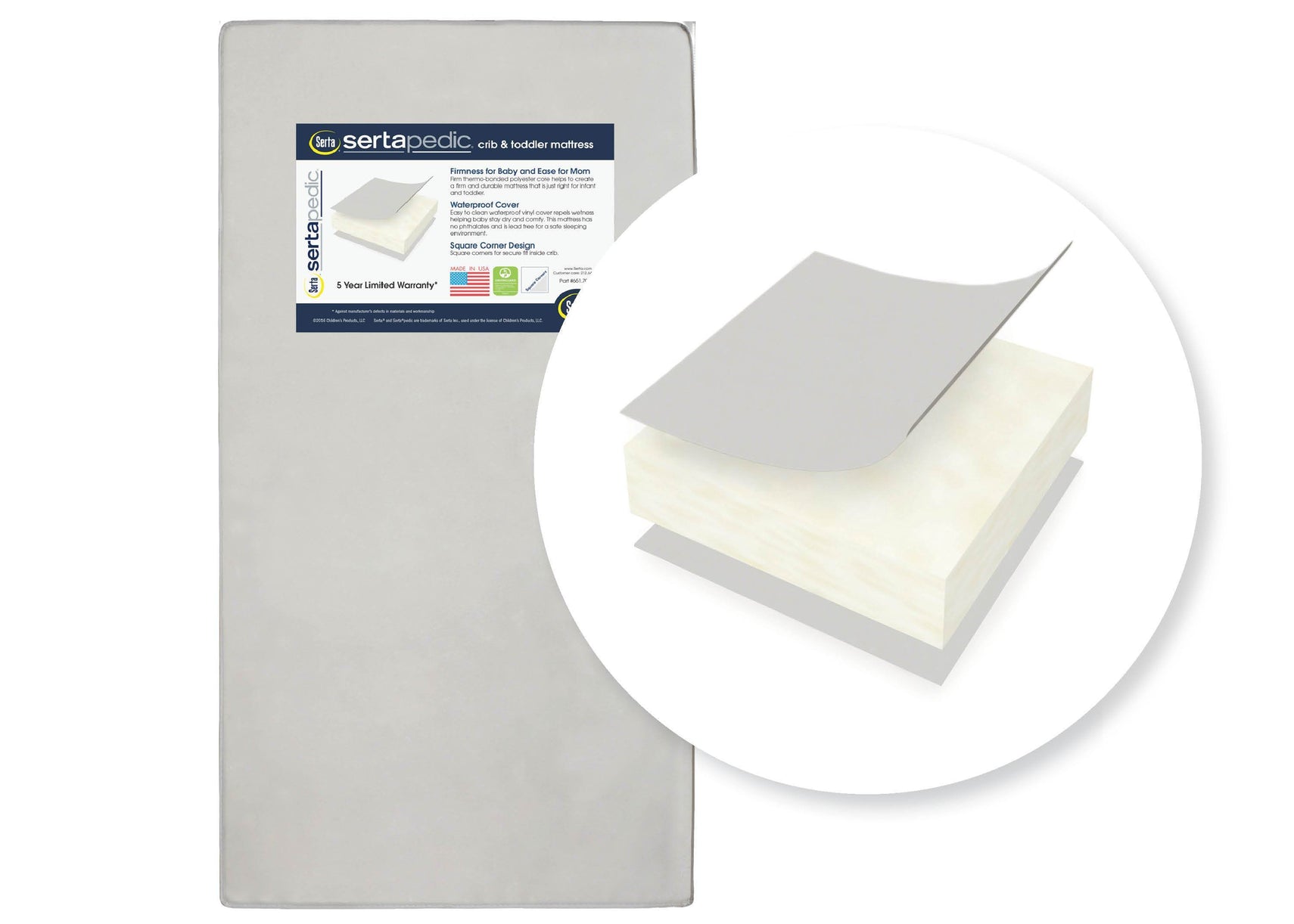 Serta SertaPedic Crib and Toddler Mattress (A41117-1115), a1a No Color (NO)