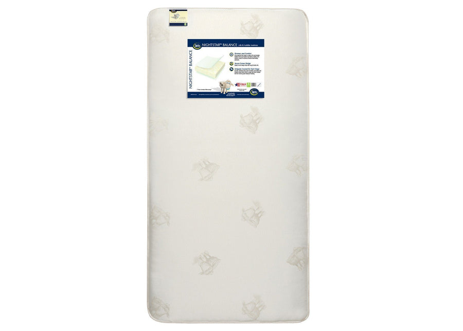 Serta Nightstarâ„¢ Balance Extra Firm Crib & Toddler Mattress, Front View, a4a No Color (NO) 3-Serta Nightstar™ Balance Extra Firm Crib & Toddler Mattress