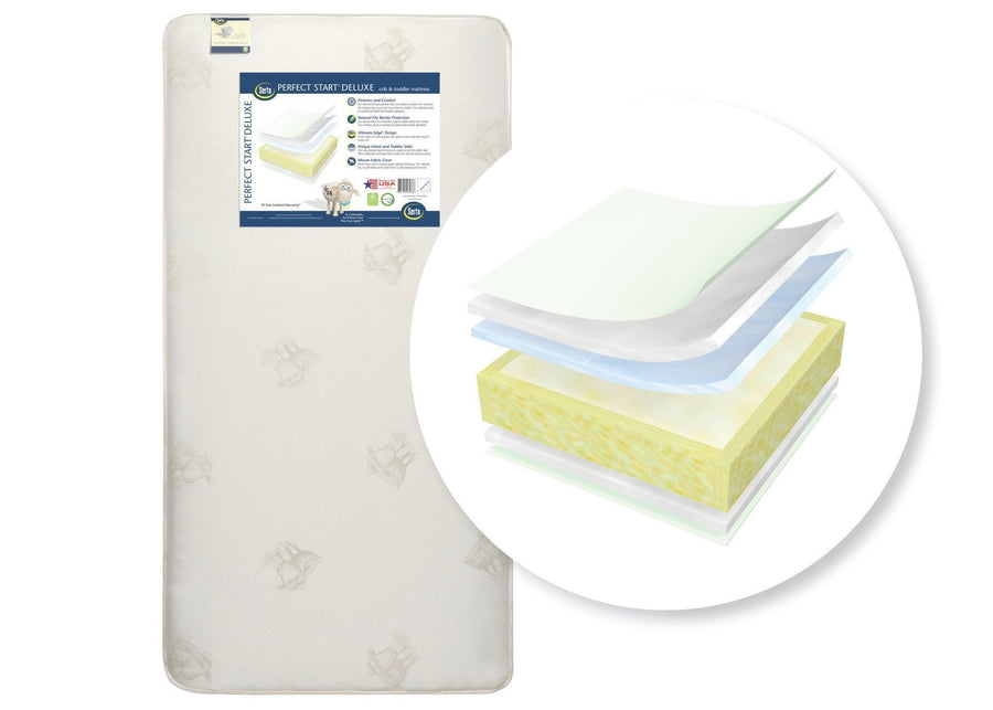 Serta Perfect Start Deluxe Crib & Toddler Mattress, Front View, a1a No Color (NO) 3-Serta Perfect Start® Deluxe Crib & Toddler Mattress