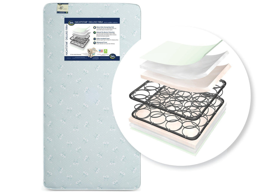 Serta Nightstarâ„¢ Deluxe Firm Crib & Toddler Mattress Front View a2a 1-Serta Nightstar™ Deluxe Firm Crib and Toddler Mattress