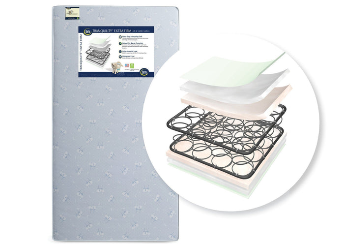 Serta Tranquility Extra Firm Crib & Toddler Mattress Front View a1a No Color (NO) 1-Serta Tranquility™ Extra Firm Crib & Toddler Mattress