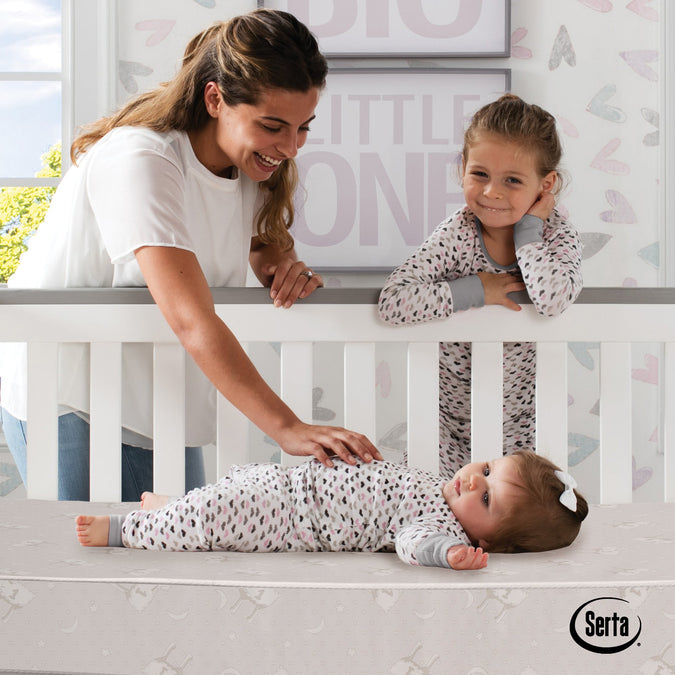 Serta SleepTrue 4-Inch Mini Crib Mattress, Lifestyle View 4-Serta SleepTrue 4-Inch Mini Crib Mattress