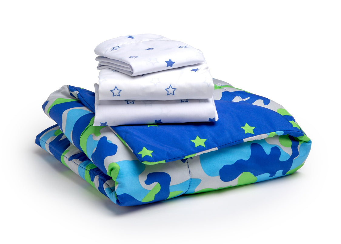Boy 4-Piece Toddler Bedding Set, Camo and Stars (2202) d4d