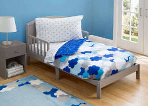 Boy 4-Piece Toddler Bedding Set, Blue Clouds (2203) c1c 49