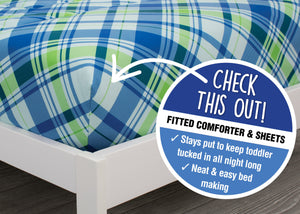 Boy 4-Piece Toddler Bedding Set, Plaid and Gingham (2204) h2h 4
