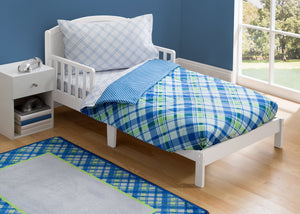Boy 4-Piece Toddler Bedding Set, Plaid and Gingham (2204) h1h 53