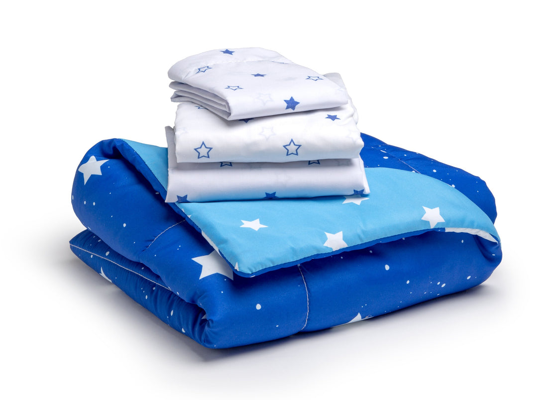 Boy 4-Piece Toddler Bedding Set, Blue Starry Night (2205) e4e