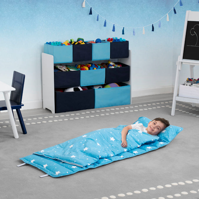 Blue Stars (2205) 1-Nap Mat with Included Pillow and Blanket for Toddlers and Kids