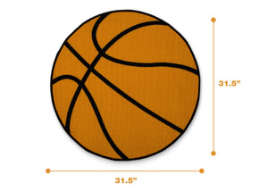 Delta Children Basketball (3205) Non-Slip Area Rug for Boys, Measured View 1