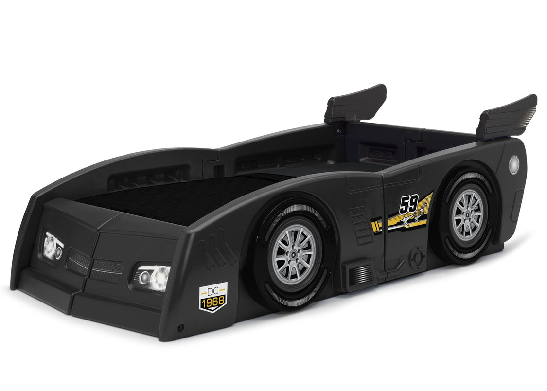 Delta Children Black (001) Grand Prix Race Car Toddler-to-Twin Bed, Toddler Left View