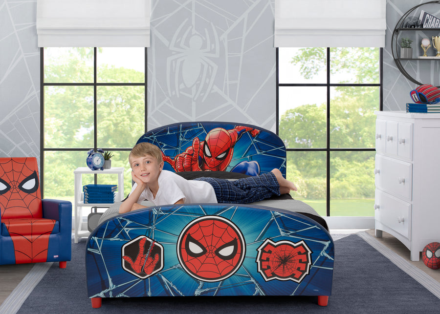 Delta Children Spider-Man Upholstered Twin Bed Spider-Man (1163), Room View 3-Spider-Man Upholstered Twin Bed
