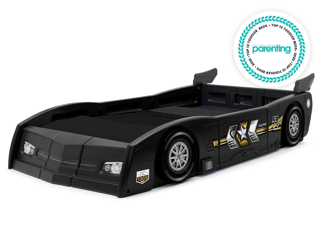 Delta Children Black 001 Grand Prix Race Car Toddler-to-Twin Bed, Twin Left View