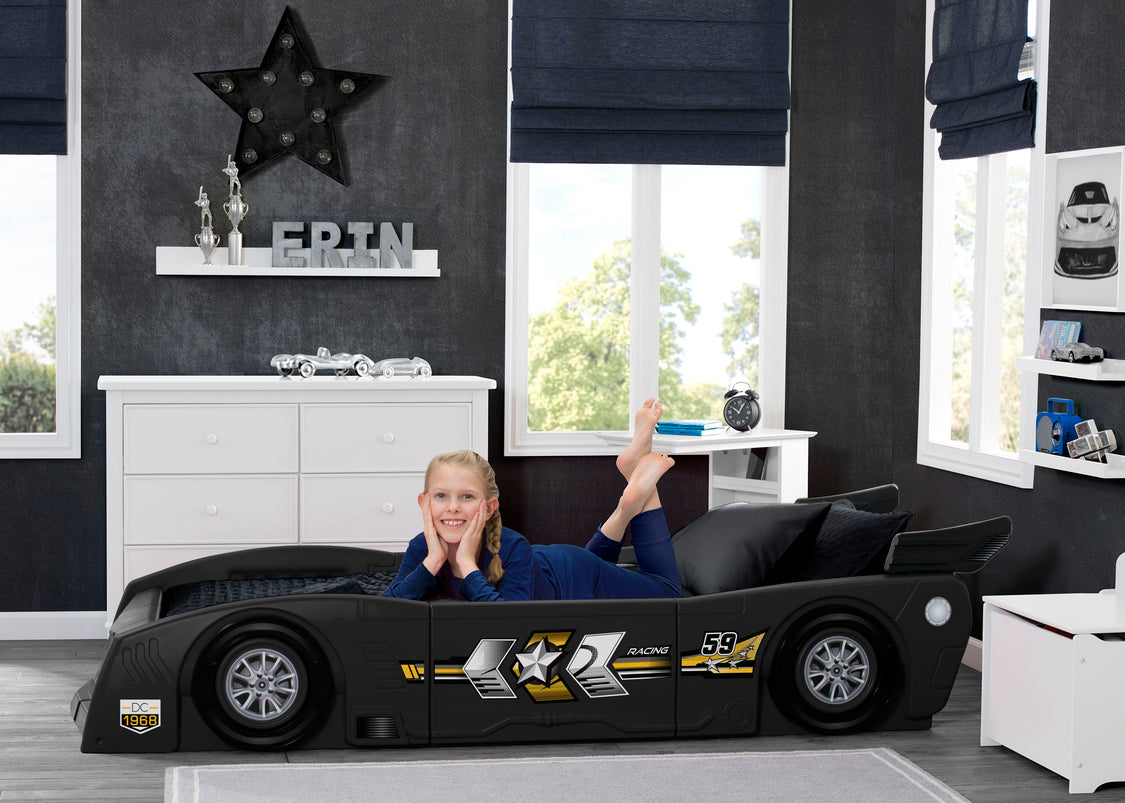 Delta Children Black (001) Grand Prix Race Car Toddler-to-Twin Bed, Twin Room View