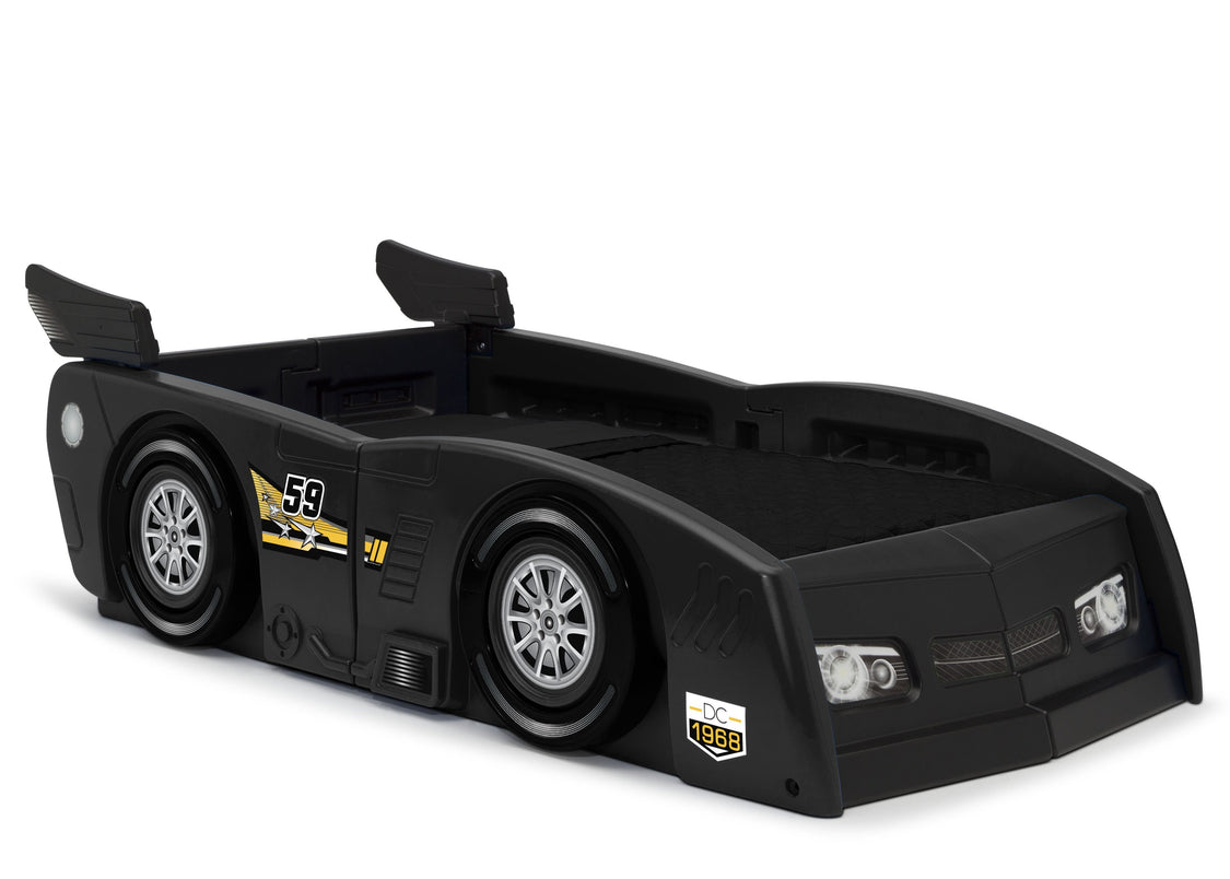 Delta Children Black (001) Grand Prix Race Car Toddler-to-Twin Bed, Toddler Right Silo View
